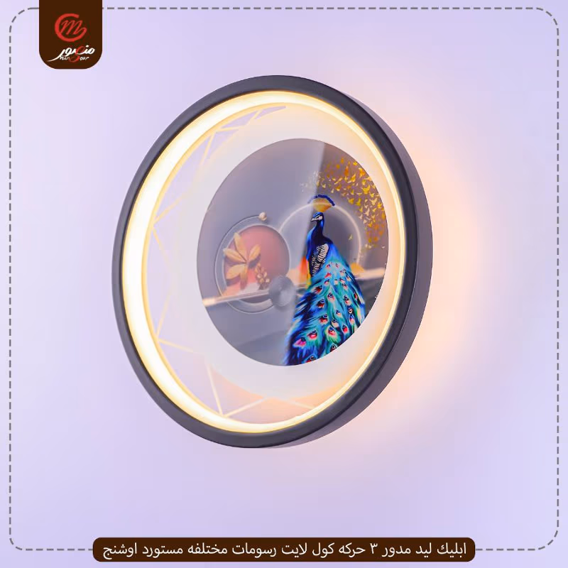 صورة المنتج ابليك ليد مدور 3 حركه كول لايت رسومات مختلفه مستورد اوشنج