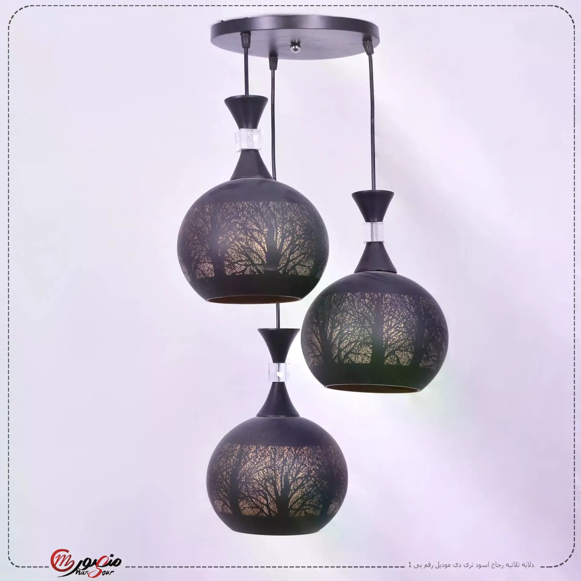 دلايه ثلاثيه زجاج اسود ثرى دى موديل رقم بى 1 عبوه 6 – الصورة 2