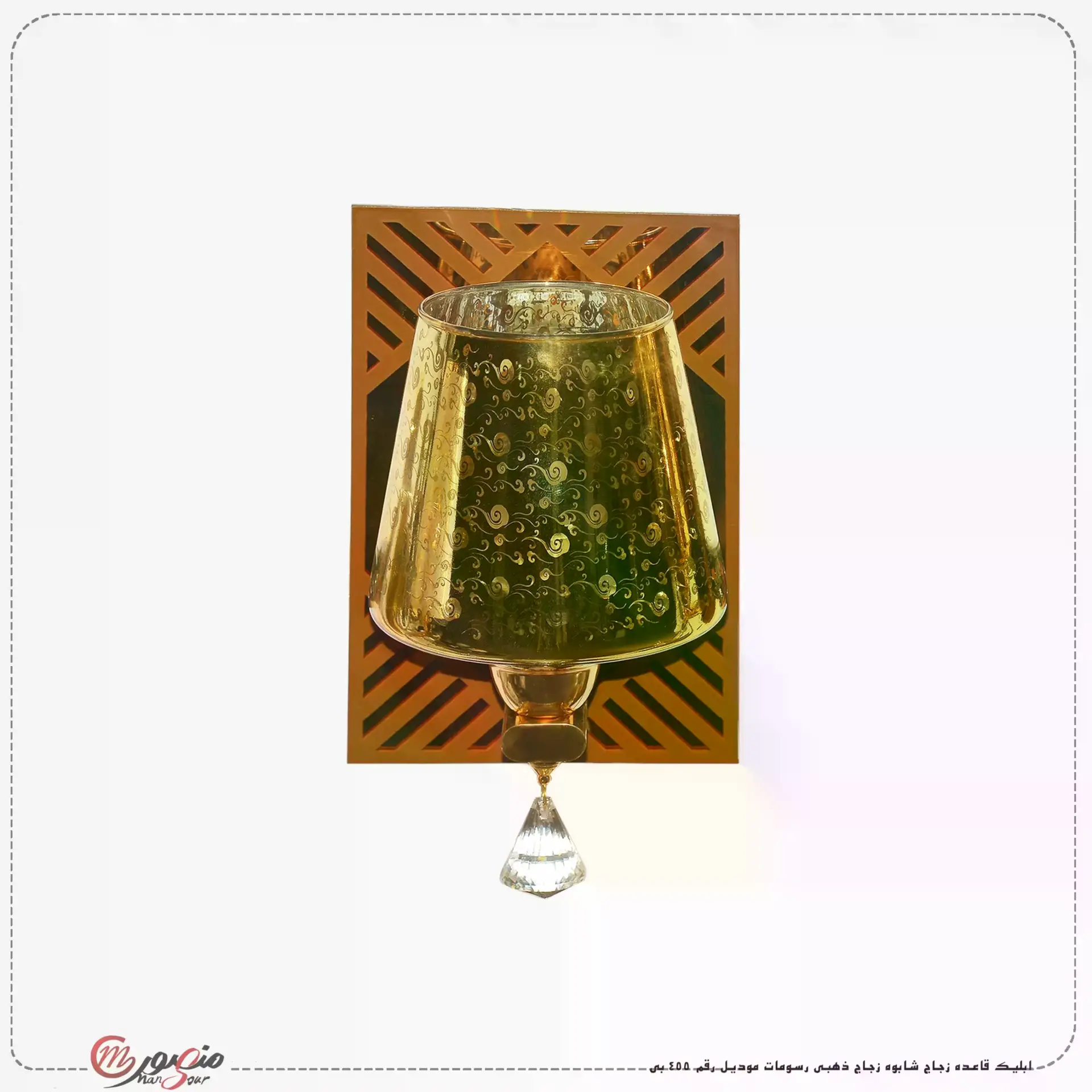 ابليك قاعده زجاج شابوه زجاج ذهبى رسومات موديل رقم 455 بى مستورد عبوه 20 – الصورة 2