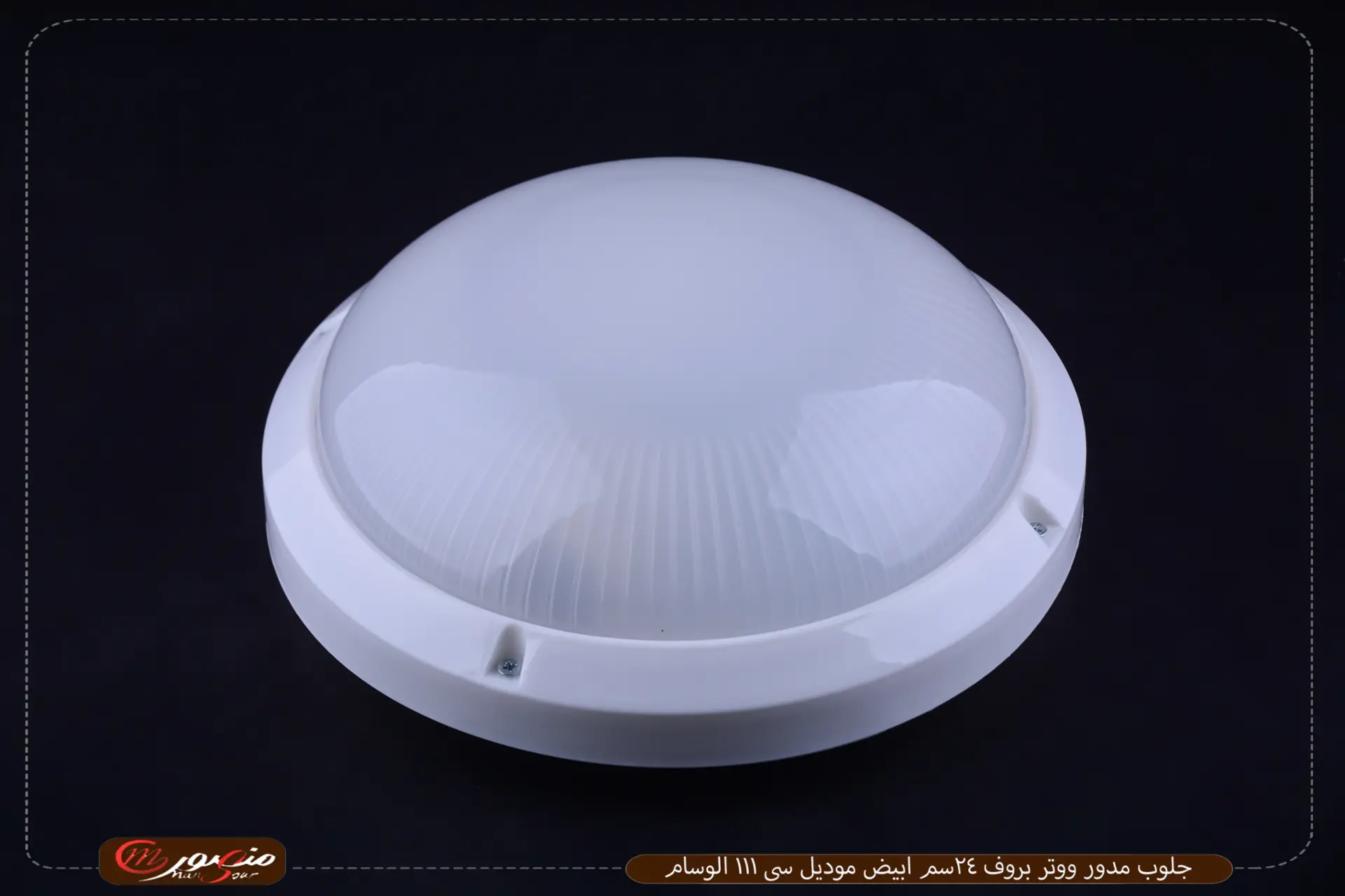 جلوب-مدور-ووتر-بروف-24سم-ابيض-موديل-سى-111-الوسام